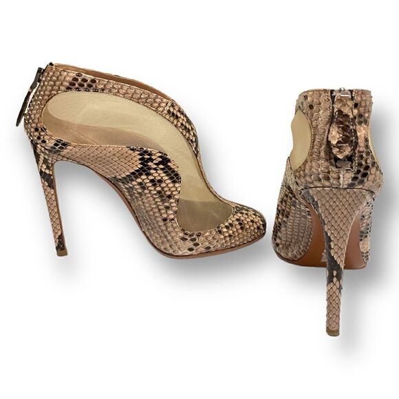 ALAÏA PARIS Mesh & Genuine Snakeskin Print Ankle Booties |Size: EU38| - Picture 10 of 12